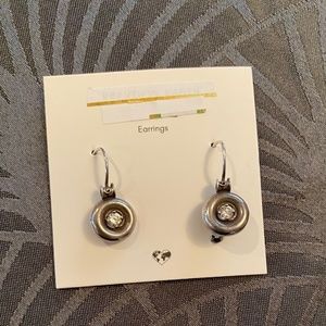 Israeli designer sterling silver drop earrings with quartz stone. EUC